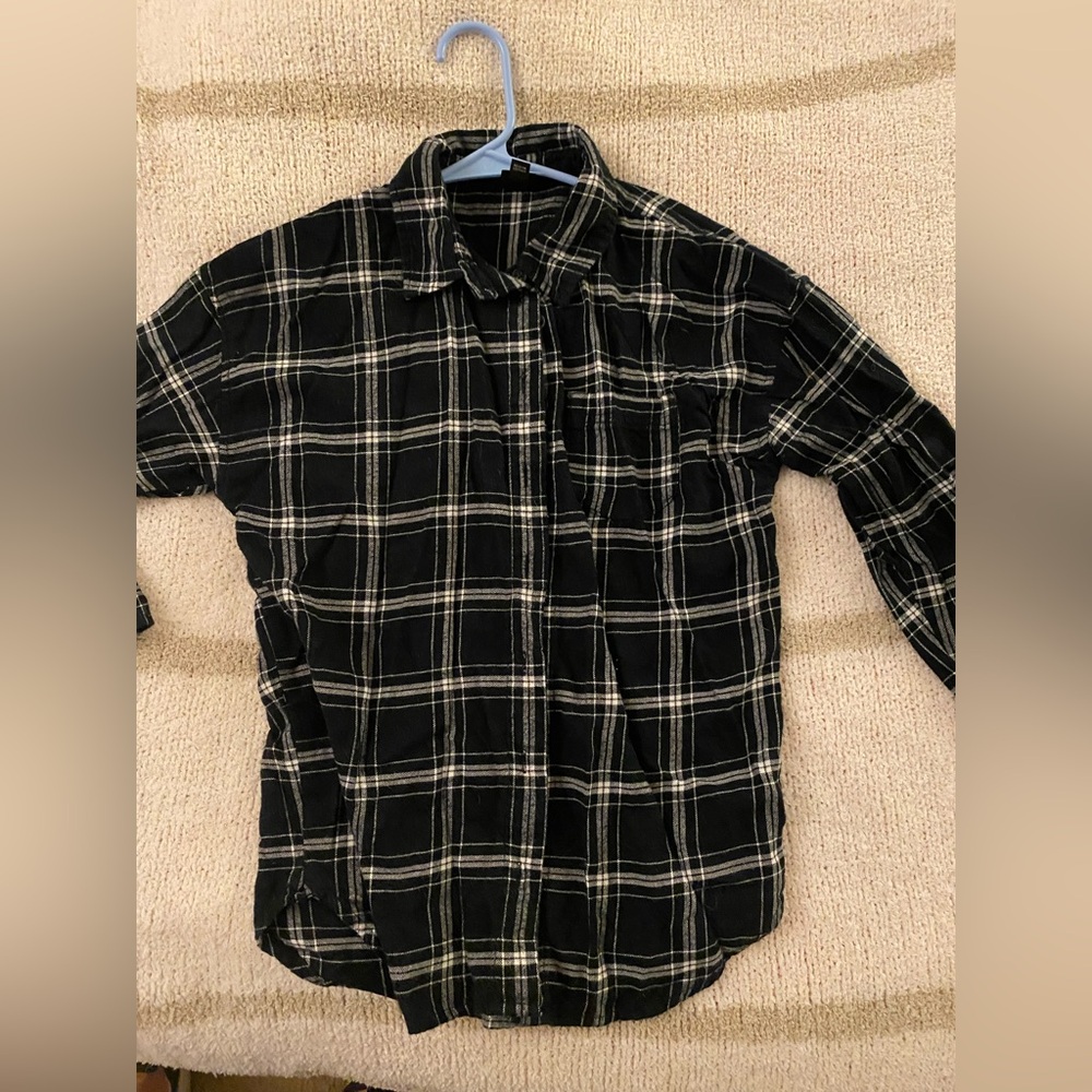 Art Class Black and White Checkered Top